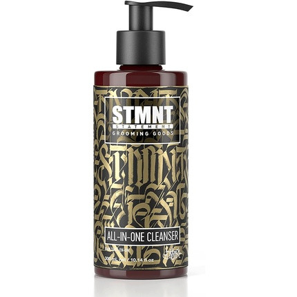 STMNT Grooming Goods All-In-One Daily Cleanser SLS/SLES Sulfates Free with Activated Charcoal and Menthol Artist Edition 300ml