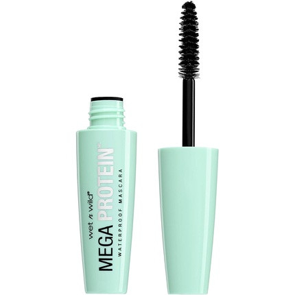 Wet n Wild Mega Protein Waterproof Mascara Defining and Volumizing with Soft Helix Brush and Quick Layering Formula for Healthy-looking Smudge-proof Lashes Very Black One Size