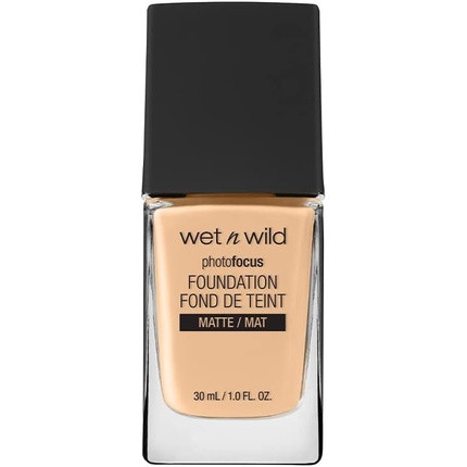 Wet 'n' Wild Photo Focus Foundation Matte High-Coverage Foundation with Light-Adjusting Complex Matte Finish Vegan Soft Beige