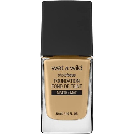 Wet 'n' Wild Photo Focus Foundation Matte High-Coverage Foundation with Light-Adjusting Complex Matte Finish Vegan Golden Beige