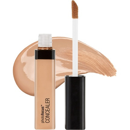 Wet 'n' Wild Photo Focus Concealer High-Coverage Concealer with Light-Adjusting Complex Natural and Shiny Finish Vegan Medium Peach