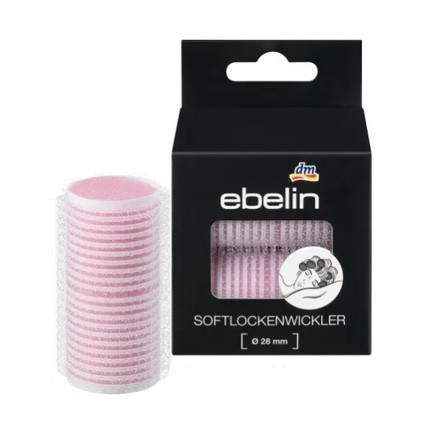 Ebelin Soft Velcro Hair Rollers - 28mm Diameter, 4 Pieces