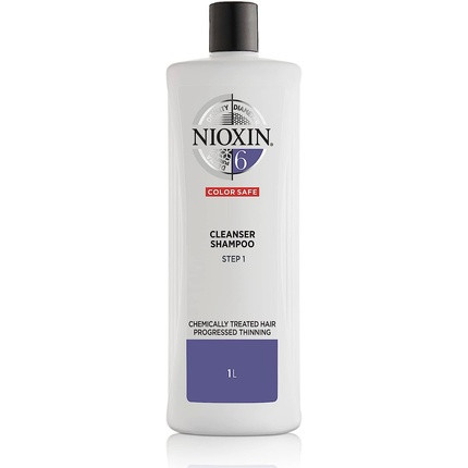 Nioxin 3-Part System 6 Scalp & Hair Treatment Shampoo for Chemically Treated Hair with Progressed Thinning 1L