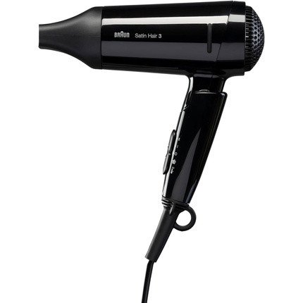 Braun Satin Hair 3 Style&Go Hair Dryer with IonTec and Styling Nozzle Black 1600W 100-240V