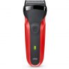 Braun 300S Electric Shaver - Black Red