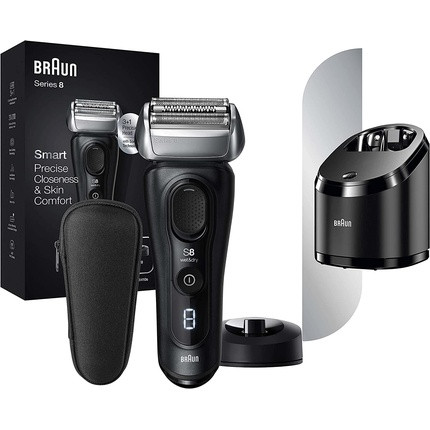 Braun Series 8 8410s Electric Beard Razor, Head With 3+1 Precision Trimmer, Sonic Technology And 40° Head Adjustment, Wet&Dry Use With 60 Minute Battery