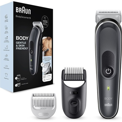 Braun Bodygroomer 5 for Men with SkinShield Technology and Sensitive Comb Attachment BG5350 Grey/White