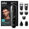 Braun All-In-One Beard Care Bodygroomer Set 8-in-1 Beard Trimmer Hair Clipper for Men Waterproof 80 Minute Cordless Runtime Gift for Men MGK3440 NEW