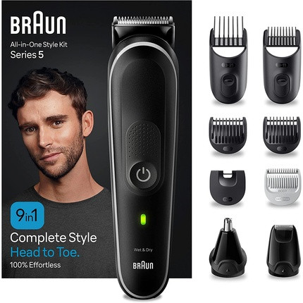 Braun Series 5 All-In-One Beard Care Bodygroomer Set Trimmer/Hair Clipper for Men Waterproof 100 Min Cordless Runtime - MGK5410 NEW - Great Father's Day Gift