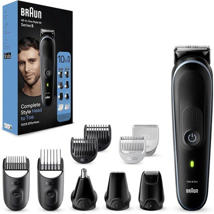 Braun All-in-One Beard Care Bodygroomer Set Beard Trimmer Hair Trimmer Men's Waterproof Rechargeable 100 Minutes Wireless Runtime Gift Man MGK5445