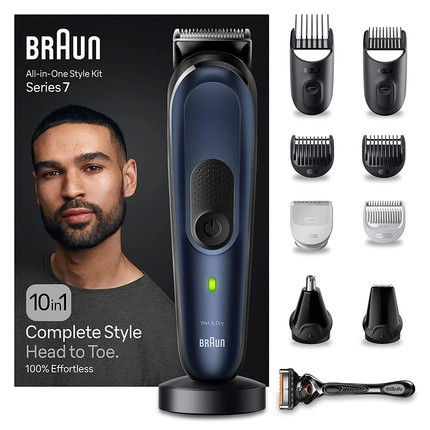 Braun All-In-One Beard Care Bodygroomer Set 10-in-1 Beard Trimmer Hair Clipper for Men Waterproof 100 Min Cordless Runtime Gift for Men MGK7421 NEW - MGK7421