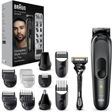 Braun All-In-One Beard Care Body Groomer Set 16-in-1 Beard Trimmer / Beard Cutter, Trimmer / Hair Cutter Men, Hair Cutting Machine, Rechargeable, MGK7470 Black Matte NEW - MGK7470