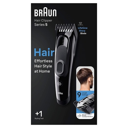 Braun Series 5 Hair Clipper for Men with 9 Length Settings and Ultra-Sharp Blades