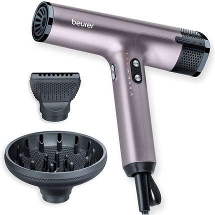 Beurer HC 100 Excellence Hair Dryer with Digital Motor 4 Temperature and Blower Settings Styling Nozzle and Diffuser