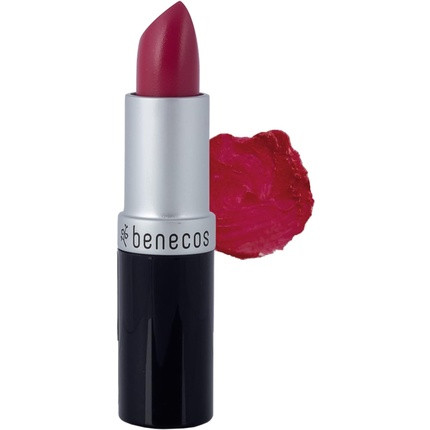 Benecos Natural Cosmetics Shimmering Lipstick with Organic Jojoba Oil and Organic Beeswax 4.5g Pink Rose