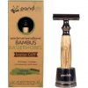 Pandoo Safety Razor with Holder and Bamboo Handle Zero-Waste Shaver for Men and Women Closed Comb - Plastic-Free Includes eBook and 10 Blades Wide Handle