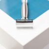 MERKUR 43C Safety Razor Stainless Steel and Chrome Straight Cut Closed Comb Ideal for Wet Shaving Zinc Die-Cast Brass Handle Made in Germany