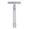 MERKUR Classic Safety Razor in Folding Case with Glanzchrom Blades 33C Straight Cut Closed Comb Ideal for Wet Shaving Brass Handle Made in Germany