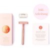 ruhi Premium Designer Rose Gold Brass Sustainable Safety Razor for Women with 5 ASTRA Razor Blades Zero Waste