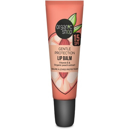 Organic Shop Gentle Protection Vitamin Booster Lip Balm SPF 15 with Vitamin E and Peach Extracts 10ml