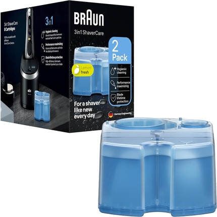 Braun 3-in-1 ShaverCare Cleaning Cartridges for Cleaning Stations Hygienic Cleaning