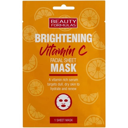 Beauty Formulas Brightening Vitamin C Facial Mask Orange