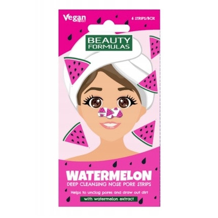 Beauty Formulas Watermelon Deep Cleansing Nose Strips - 6 Pieces