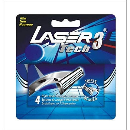 Laser Tech3 Razor Replacement Blades 3-Blade System for Men with Aloe Vera Lubrication