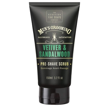 Scottish Fine Soaps Vetiver & Sandalwood Pre Shave Scrub 150ml Tube