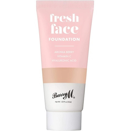 Barry M Cosmetics Fresh Face Lightweight Liquid Foundation with Hyaluronic Acid and Vitamin C Shade 7