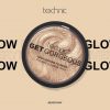 Technic Get Gorgeous Highlighting Powder Pressed Shimmer Face Makeup Compact for a Golden Glow Shade 24CT Gold 1 count