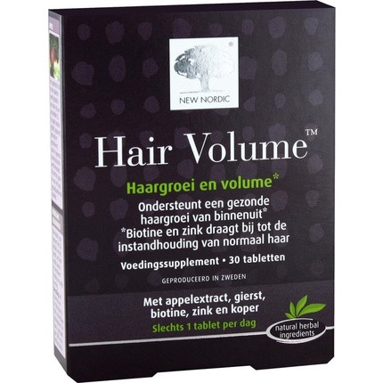 New Nordic Hair Volume - Hair Growth And Volume - Dietary Supplement With Biotin And Zinc - 30 Tablets