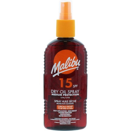 Malibu Suntan Dry Oil Spray Very Water Resistant SPF 15 Medium Protection 200ml