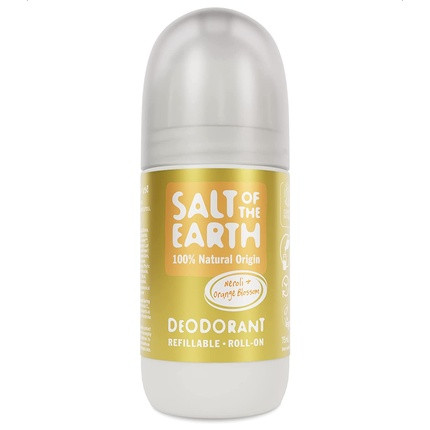 Salt of the Earth Natural Deodorant Roll On Neroli & Orange Blossom 75ml - Refillable, Vegan, Long Lasting Protection, Leaping Bunny Approved, Made in the UK