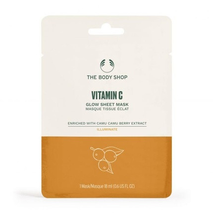 The Body Shop Vitamin C Glow Sheet Mask Illuminate with Camu Camu Berry Extract