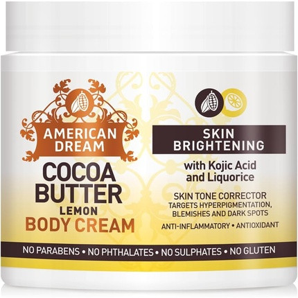 American Dream Lemon Cocoa Butter Cream for Skin Brightening and Fade Out 453g 16oz