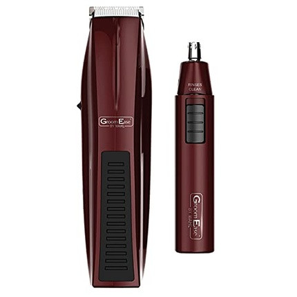 WAHL GroomEase Battery Operated Beard and Hair Trimmer Burgundy