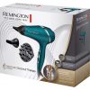 Remington Professional Ions Advanced Coconut Therapy Hair Dryer 2300 Watt 110km/h with 3 Styling Attachments Enriched with Coconut & UV Filter Integrated Sensor AC Motor