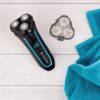 Remington R6 Aqua Wet & Dry Men's Electric Rotary Shaver 100% Waterproof Pop Up Trimmer 60min Usage 90min Charge 5min Quick Charge Cordless USB Charging Travel Pouch R6000