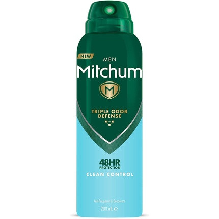 Mitchum Men Triple Odor Defense 48HR Protection Deodorant Spray & Antiperspirant 200ml Clean Control