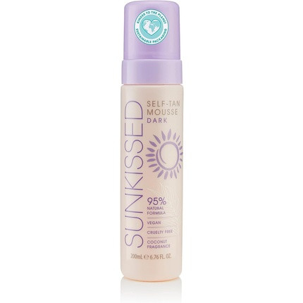 Sunkissed Self Tan Mousse Dark 200ml 95% Natural