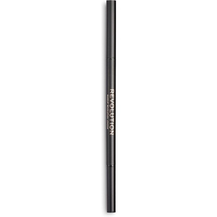 Makeup Revolution Precise Brow Pencil Dual Ended Eyebrow Pencil and Spoolie Brush Fine Tip Dark Brown 9g