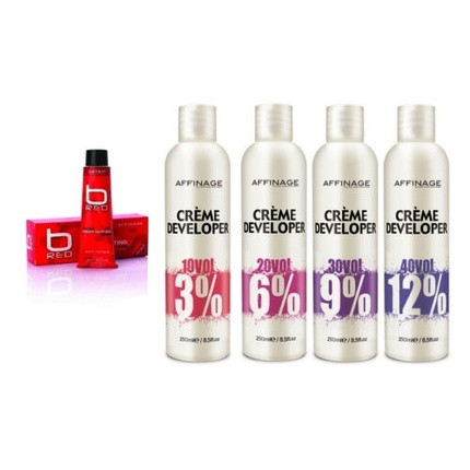 Affinage B Red Permanent Hair Colour with 250ml Developer/Peroxide