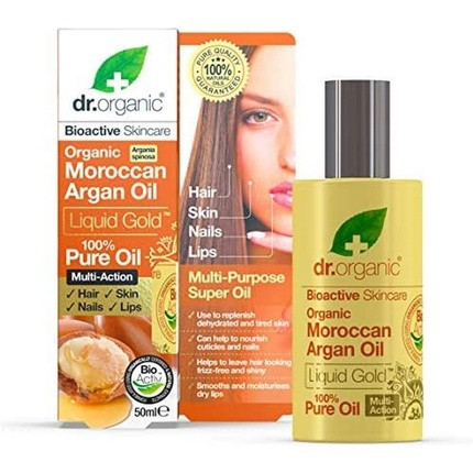 Dr Organic Moroccan Argan Oil 100% Pure Oil for Hair Skin & Nails 50ml