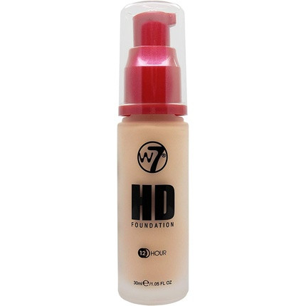 W7 HD Foundation Oil-Free Liquid Foundation for Poreless Matte Medium Coverage 30ml Sand Beige