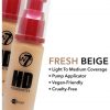 W7 HD Foundation Oil-Free Liquid Foundation for Poreless Matte Medium Coverage 30ml Fresh Beige