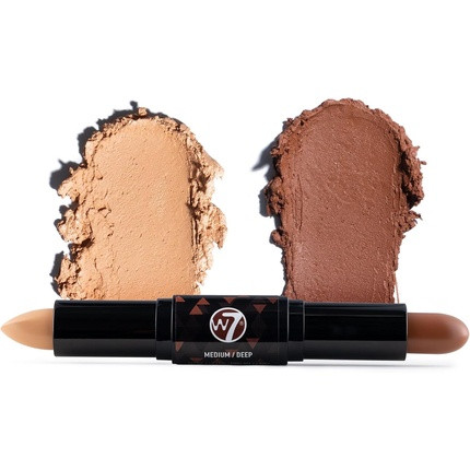 W7 Contour Stick Double-Ended Creamy Contour & Highlight Makeup Bronze Shape & Define Medium Deep 1 count