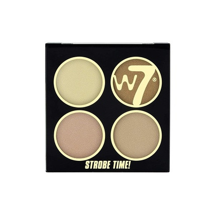 W7 Strobe Time Shimmering Powders Palette Vivid Glow for Women 0.42oz Makeup