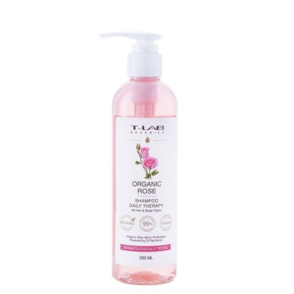 99% T-LAB ORGANICS Hair Therapy Daily Bio Rose Shampoo Natural Ingredients