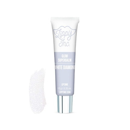 Lippy Inc. Glow White Diamond Superbalm Glossy Lip Balm with Avocado Oil, Argan Oil, and Macadamia Oil